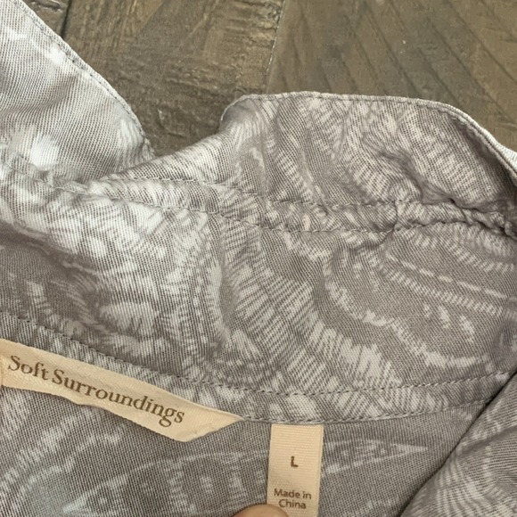 Soft Surroundings Button Paisley Tie 3/4 Sleeve Jacket Top Women's - Size L - Picture 3 of 9